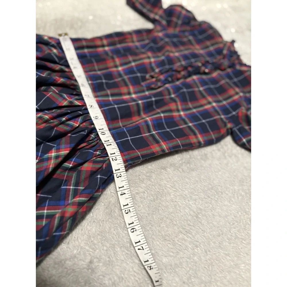 Ralph Lauren Plaid Girls 6 Drop Waist Dress‎ Multicolor Long Sleeve Cotton